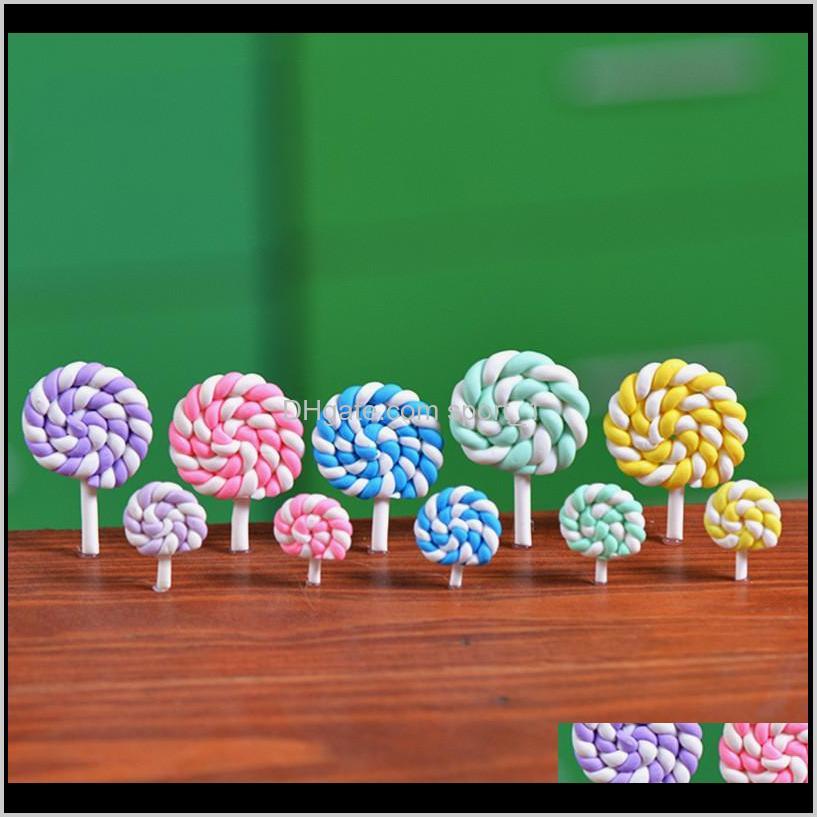 

Colorful Polymer Clay Lollipops Soft Clay Diy Assembled Toys Miniature Fairy Garden Decoration Micro Landscape Accessory Cactu Planter Ywcdx