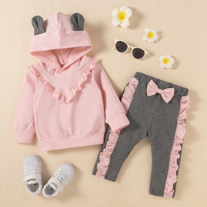 

Clothing Sets Spring Baby Girls Clothes Hoodies Pants 2Pcs/set Autumn Born Children Outfit Infant Kids Casual Boys Tracksuits, White