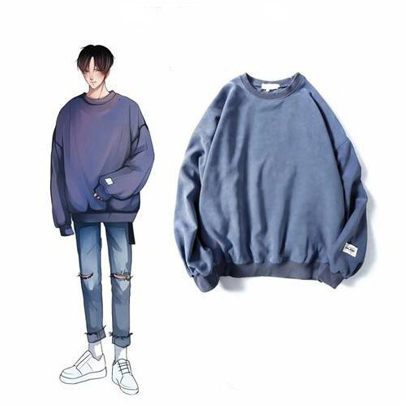 

2021 New Manga Comprida Slidos Hoodies Japo Harajuku Moletons Moda O-pescoo Hip Hop Capuz Streetwear Ocasional Outono Moletom Com Qnze