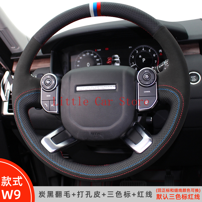 

DIY Stitching Leather Steering Wheel Cover For Land Rover Discovery Freelander 2 Range Rover Sport Velar Evoque Accessories