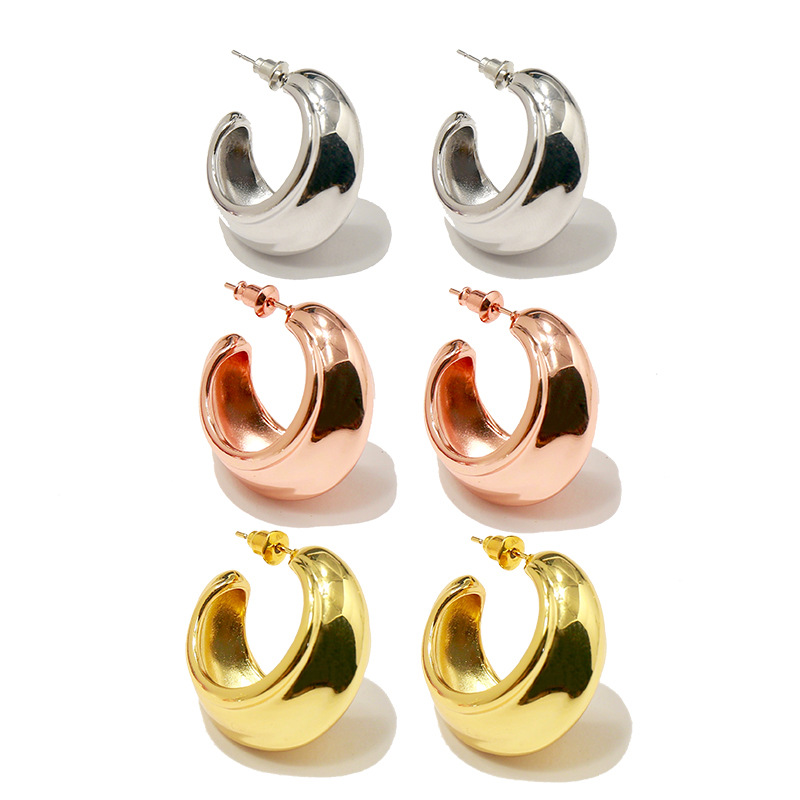 

2021 charm silver rose gold stud earrings dangle drop studs earings for women luxury designer jewellery copper Irregular smooth surface C womens ear rings