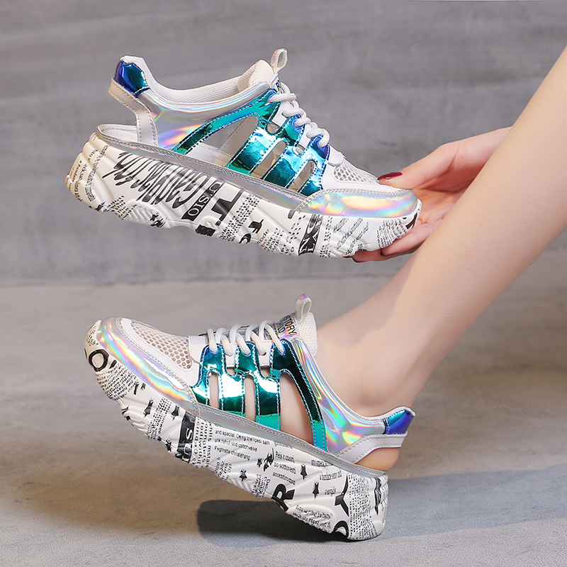 

New Spring Summer Sneakers Women Breathable Mesh Light Sandals Flat Shoes Female Trendy Street Walking Footwear Chaussures Femme