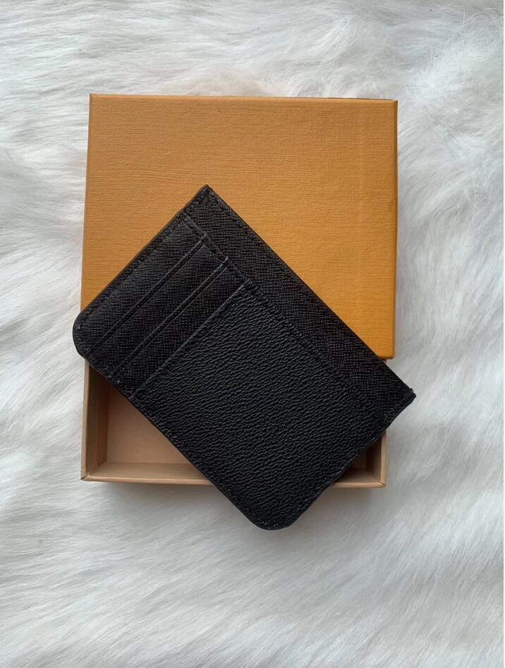 

M61733 France Luxury Designer Women Men Card Holder Mono Gram Canvas Brown Checkered Black Plaid Canvas Leather Free Shipping Good Quality, Brown flower