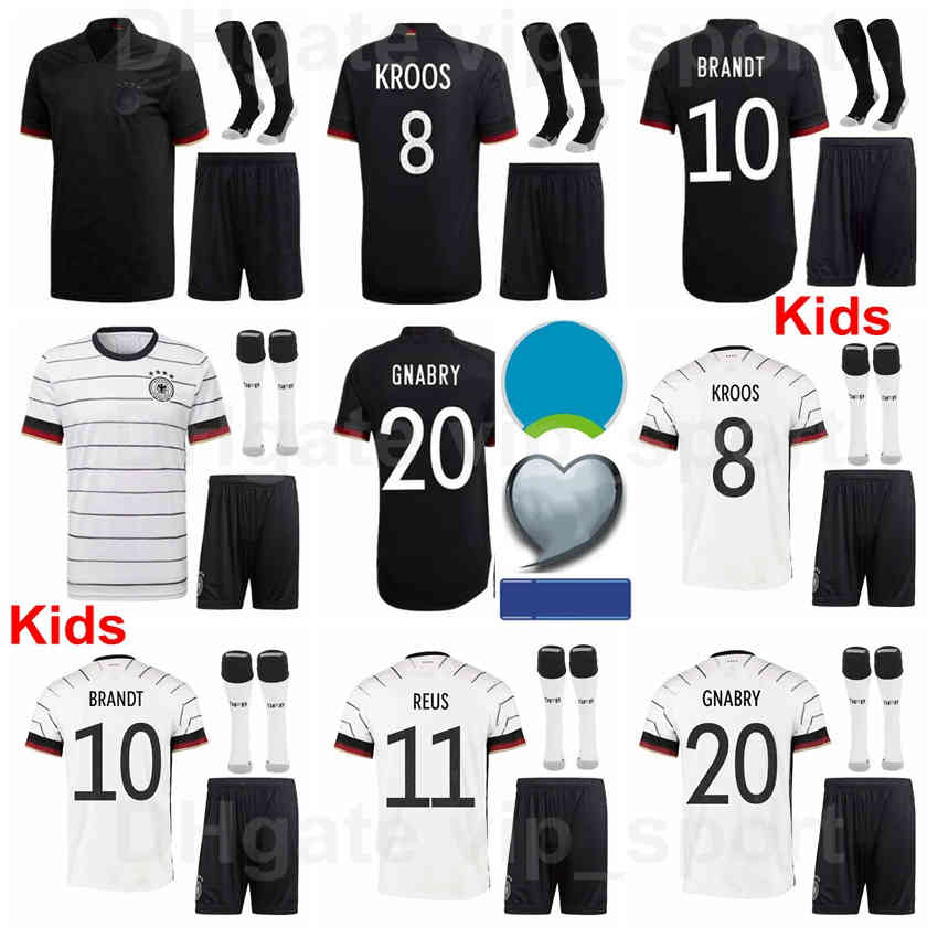 

Youth Germany Jerseys Socks Set Soccer Kids WERNER GNABRY KROOS GORETZKA MULLER GOSENS VOLLAND KIMMICH NEUER GUNDOGAN HUMMELS Football Kits Europe Cup Patch, Kids white