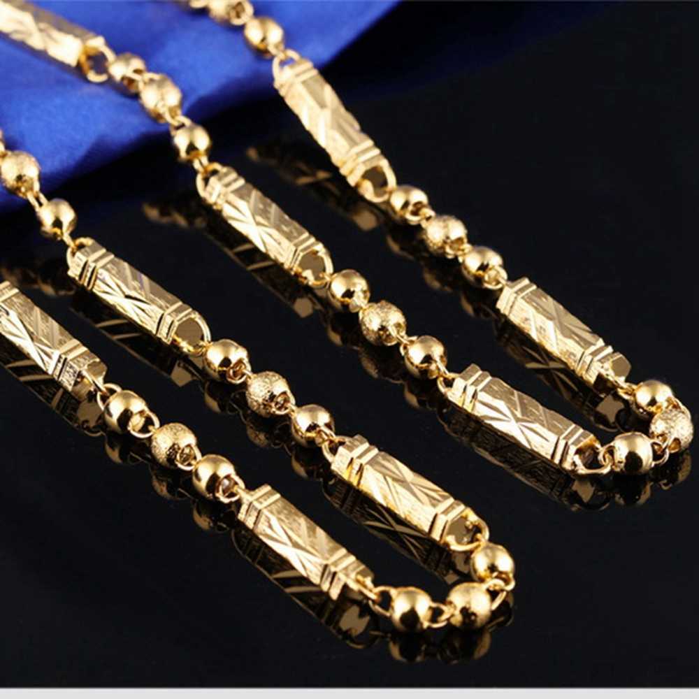 

Hip Hop Chains Choker Men Yellow Gold Filled Rock Male Necklace Statement Jewelry 20inches/24inches