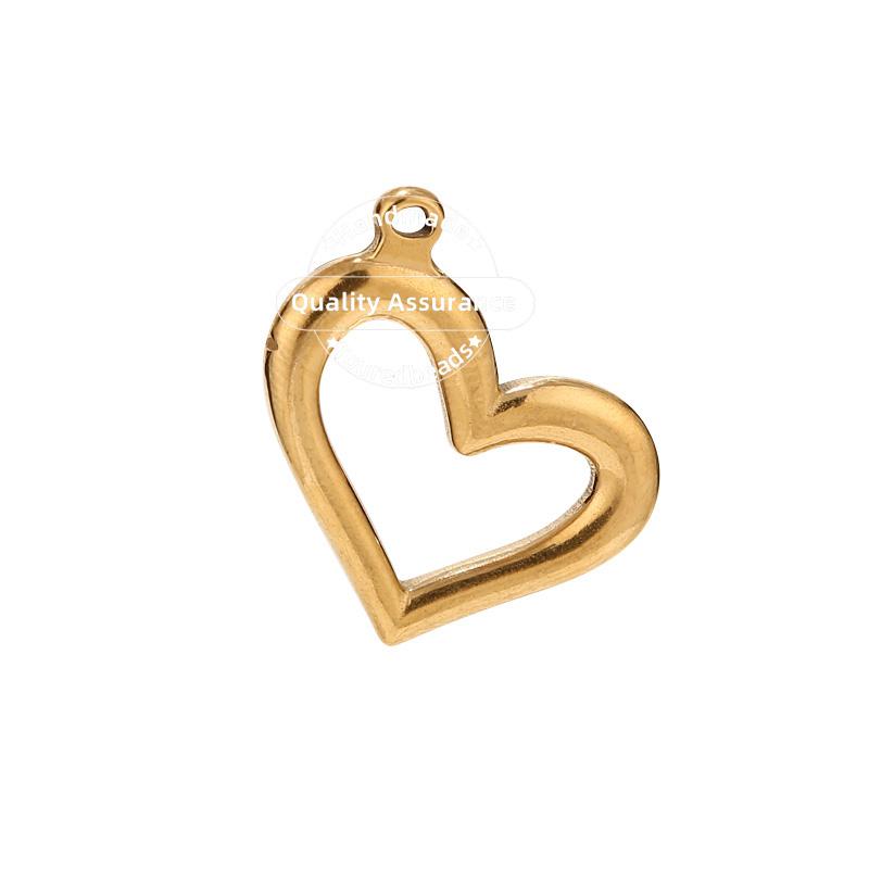 

Charms 5pcs Stainless Steel Hollow Heart Pendants 29mm Gold DIY For Necklace Making Wholesale, Bronze;silver