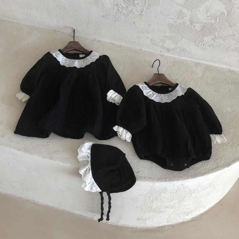 

Girl's Dresses Baby Girls Dress Princess Clothes For 0-5Y Spring Lace Cotton Long Sleeve White Black Toddler Girl, Red;yellow