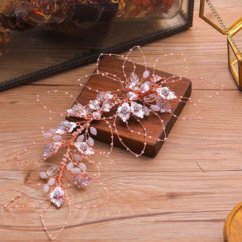 

Hair Clips & Barrettes FORSEVEN Korean Fashion Bridal Wedding Accessories Crystal Pearl Flower Leaf Hairpins Hairband Headbands Side, Golden;silver