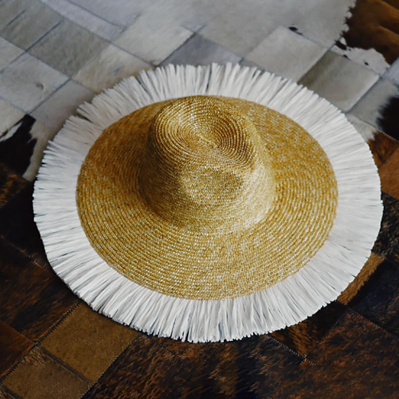 

Wide Brim Hats 2021 Summer Sun Hat Bow 100%Raffia Visor Flat Straw Women's Sea Beach Vacation Leisure Sunscreen