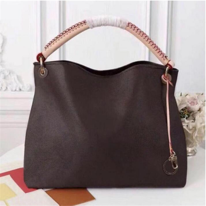 

Newset Fashion bags Bohemian style Embossing Flowers leisure Shoulder Bag Women Messenger Bag canvas Artsy Cowhide Leather M40249, White