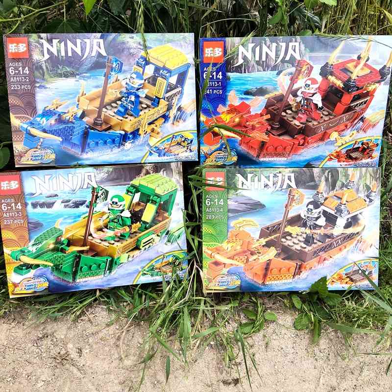 

Leduo 8113 Huili floating Ninja Race Dragon Boat small particle assembly building blocks children's educational toys