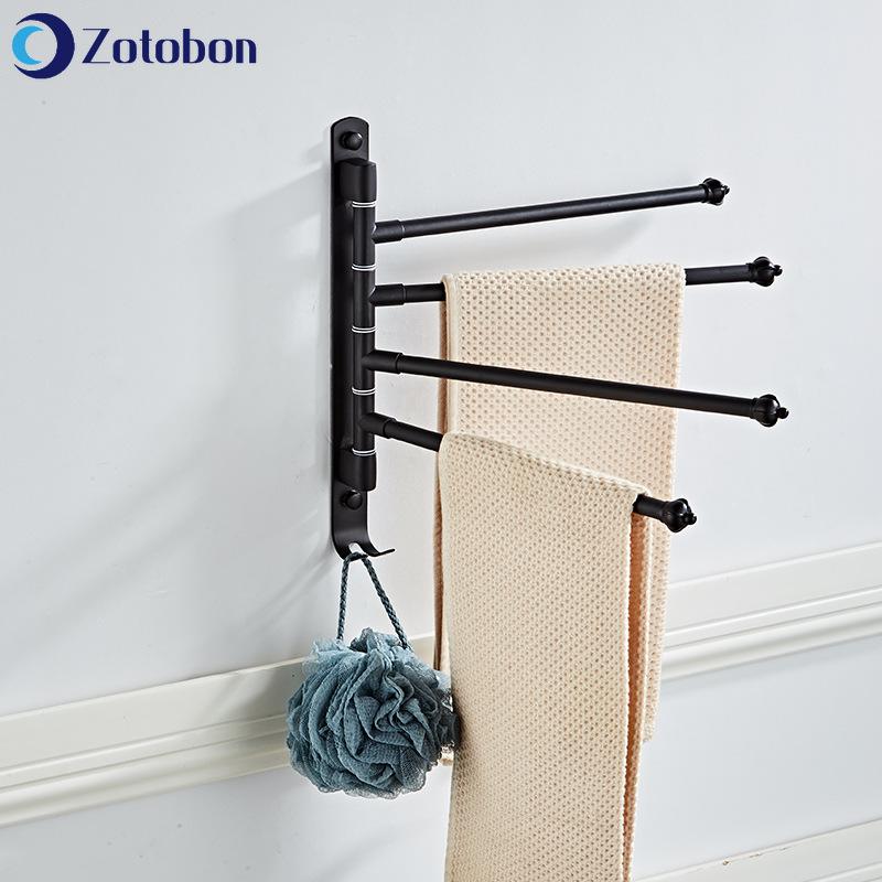 

ZOTOBON Towel Bar Stainless Steel Rotating Towel Rack Bathroom Kitchen Wall-mounted Polished Rack Holder Accessory H125, Silver2
