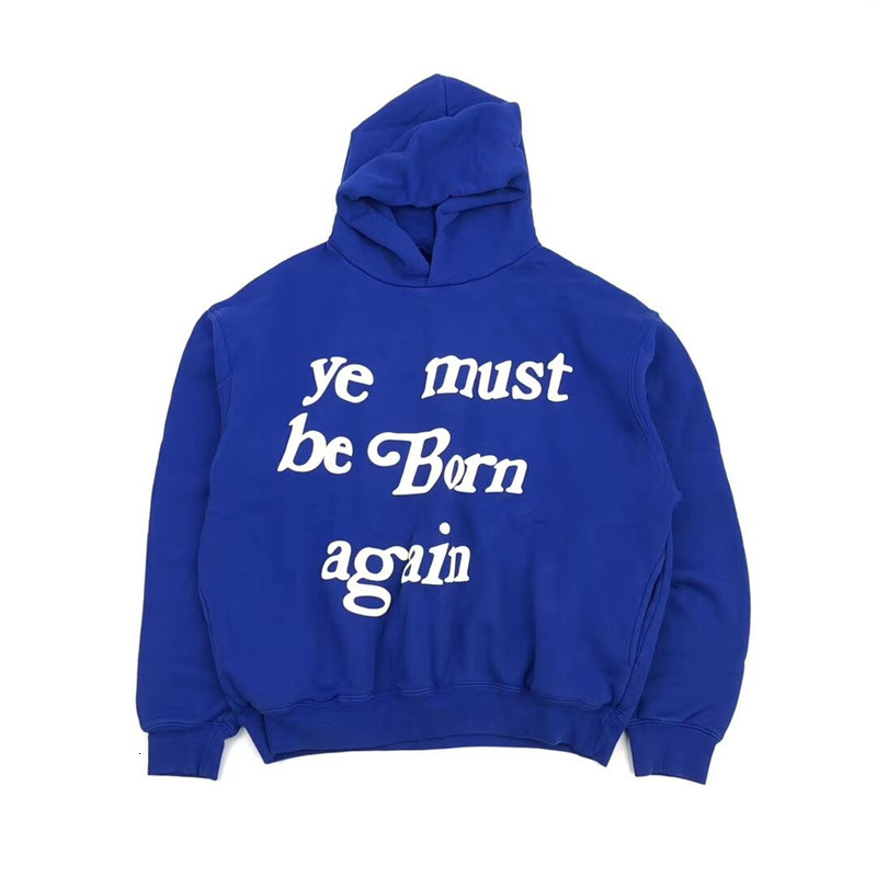 

blue kanye west cpfm kid cudi with man hoodie heavy woman loose foam 3d ye shall be born again pullover pnmc, Black