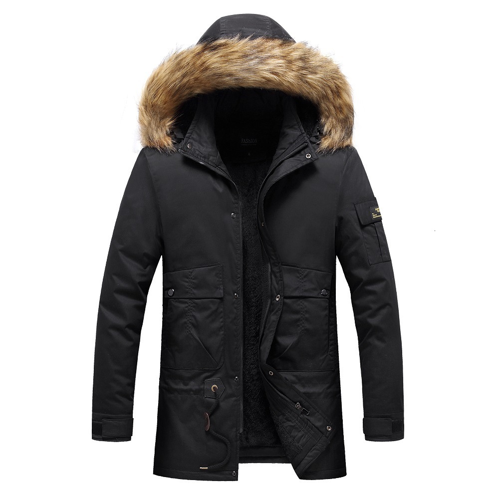 

2021 New Parka Casual Classic Winter Jacket Men's Windbreak Warm Fur Collar Black Padded Hooded Overcoat Fashion Outerwear Coat Xvpe, 202029 1