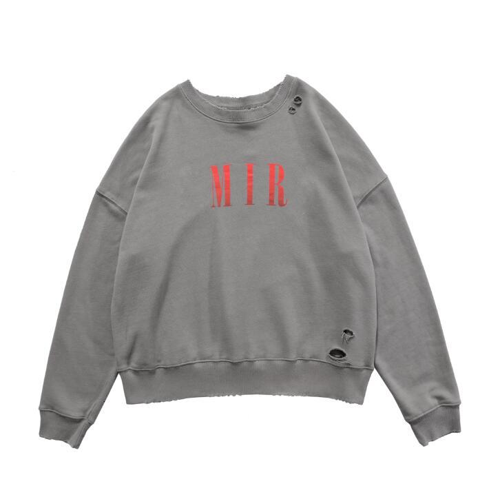 

2021 New Top Quality Amr Printed Distressed Broken Hole Women Hoodie Hiphop Men Sweatshirts Br0o