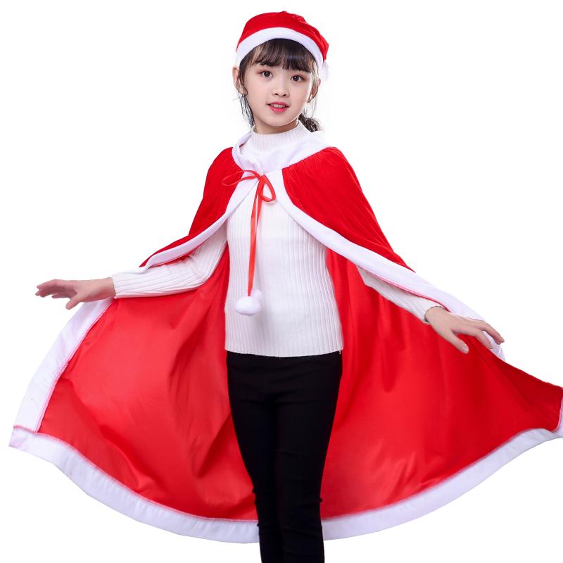 

Coat Kids Adult Cloak Cosplay Christmas Santa Claus Performance Costume Velvet With Hat For Performenc Stage, Blue;gray