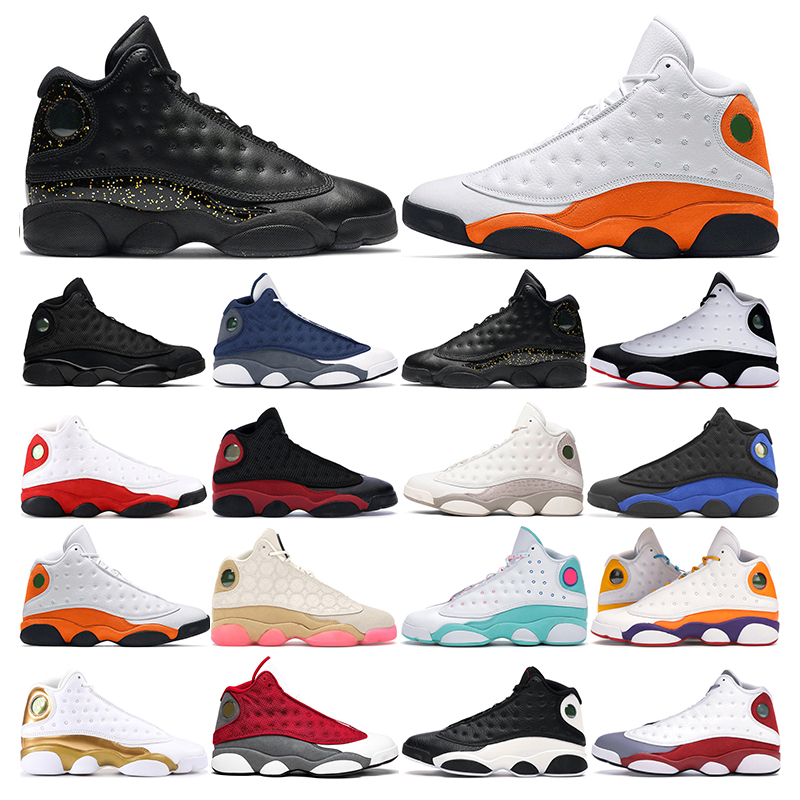 

basketball shoes 13s men women Gold Glitter Hyper Royal Red Flint Starfish Black Cat Bred mens trainer sneaker outdoor sports shoes, 9 playground mw