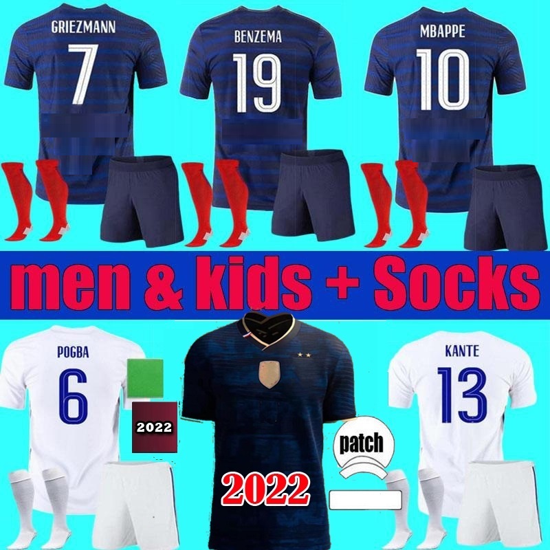 

MBAPPE BENZEMA French Soccer jerseys 2021 2022 GRIEZMANN POGBA GIROUD KANTE home away Francia Football shirts adult men + kids kit Maillot de foot, 2022 home 1