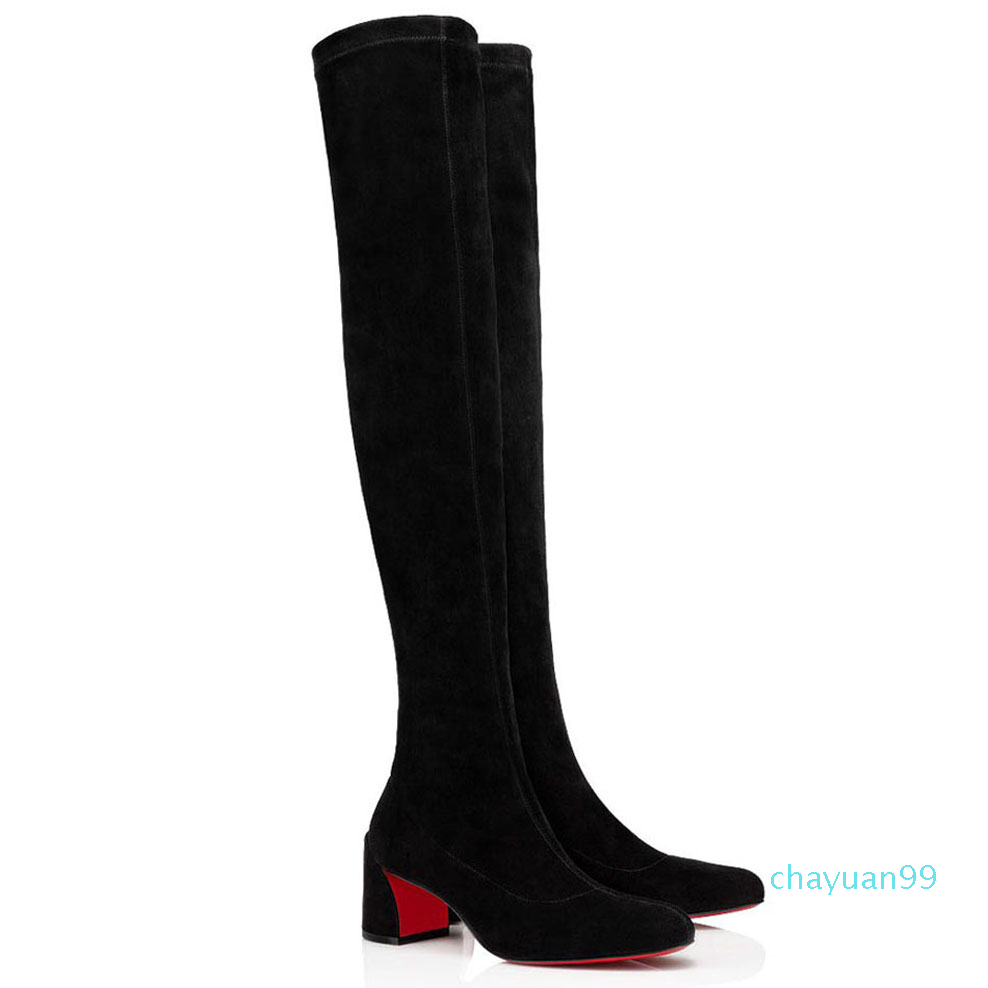 

Ladies Winter Sexy Fashion Tall Boots Woman Red Bottom Shoes ankle boots Red Soles Heels Boots Thin /Thick/ Pony Heels fashion 2021