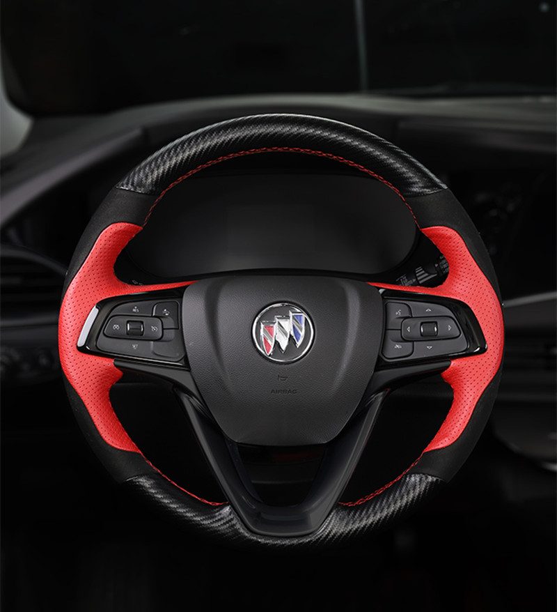 

For Buick Enclave DIY custom hand-stitched leather steering wheel cover car interior accessories