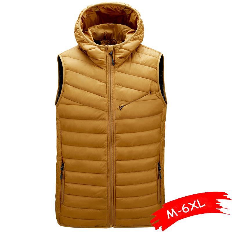

Women's Vests Hooded Vest Waistcoat Man Women 2021 Autumn Winter Zipper Pockets Sleeveless Jacket Parkas Slim Striped Warm Outwear, Black;white