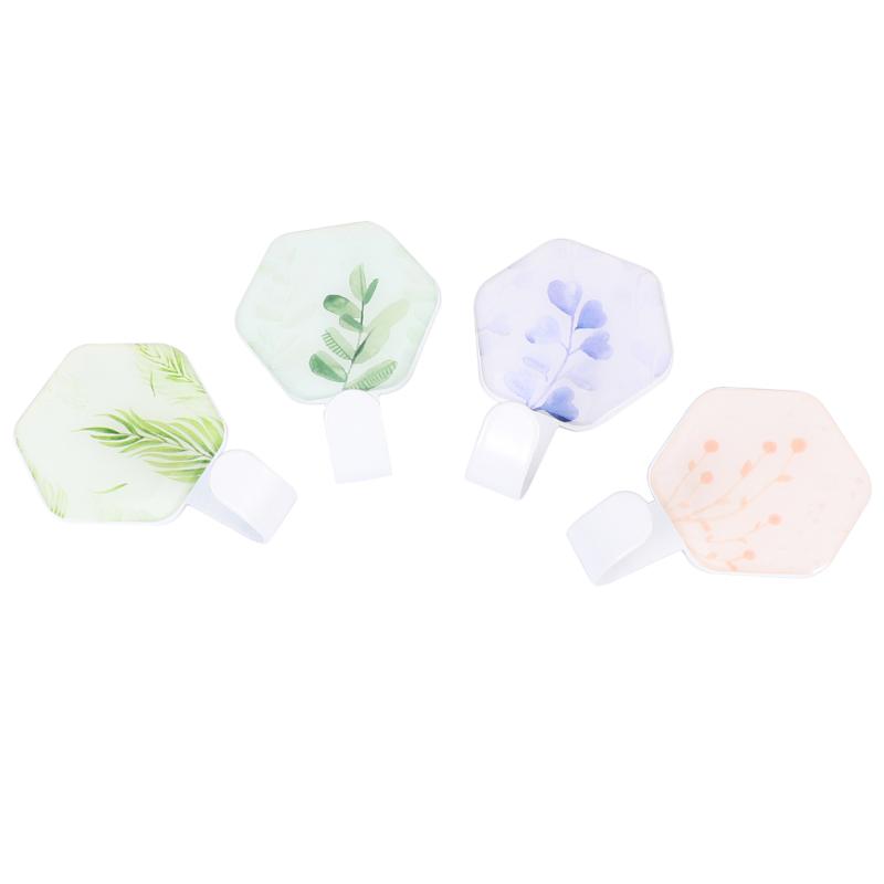 

Hangers & Racks 4PCS/ Set Stainless Steel Cartoon Adhesive Wall Mounted Hooks Coat Hook Traceless Hanger For Dorm Home (Clear Green