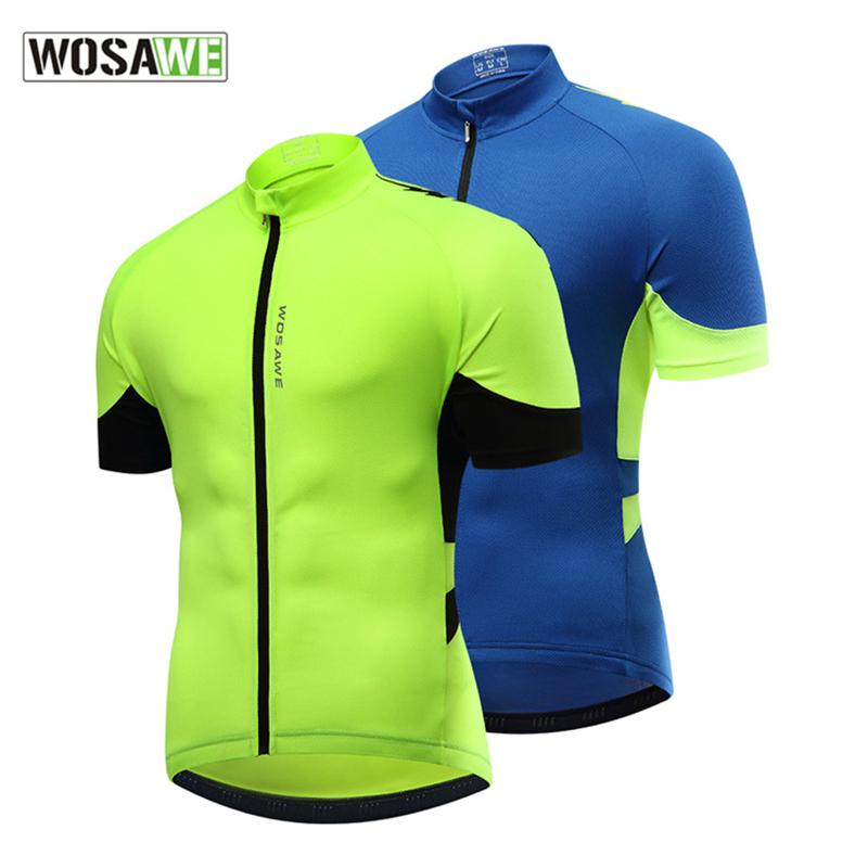 

Racing Jackets WOSAWE Men Cycling Jersey MTB Short-sleeved Quick Dry Breathable Top Outdoor Sports Clothing, 02