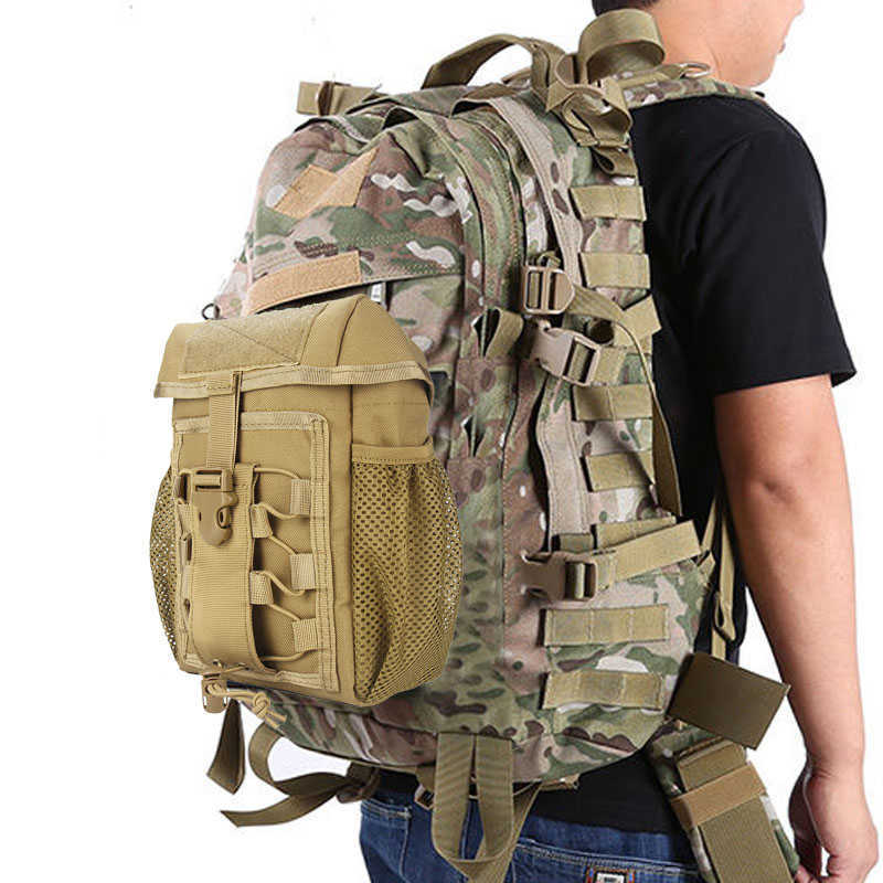 

New Tactical Pouch Molle Hunting Bags Utility Belt Waist Bag Outdoor Hiking Camping Pocket Military Survival EDC Pack Climbing Q0721, Only bag