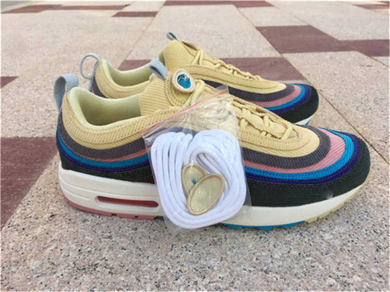 

2021 Top Authentic Sean Wotherspoon x 1/97 VF SW Mens Outdoor Shoes Trainers Lemon Corduroy Rainbow Sports Sneakers With Original Box