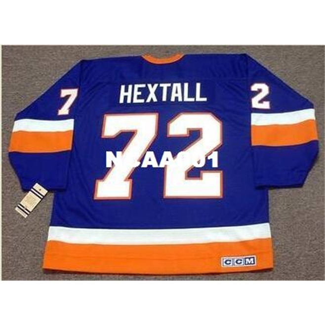 

001 #72 RON HEXTALL New York Islanders 1993 CCM Vintage Retro Away Home Hockey Jersey or custom any name or number retro Jersey, Black
