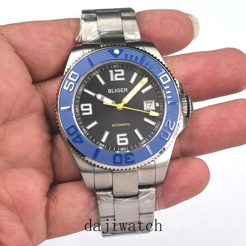 

Wristwatches Design Brand 43mm Luxury 316 Full Steel Bracelet Sapphire Glass Automatic Mechanical Men's Watch, Brown