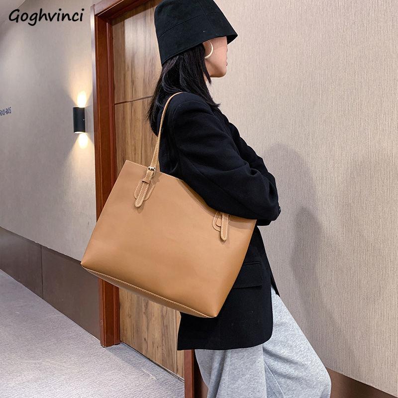 

Women Shoulder Bags Large Capacity Handbags PU Leather Travel Vintage Simple Totes Holiday Shopping Elegant Luxury Thread Bag, Black