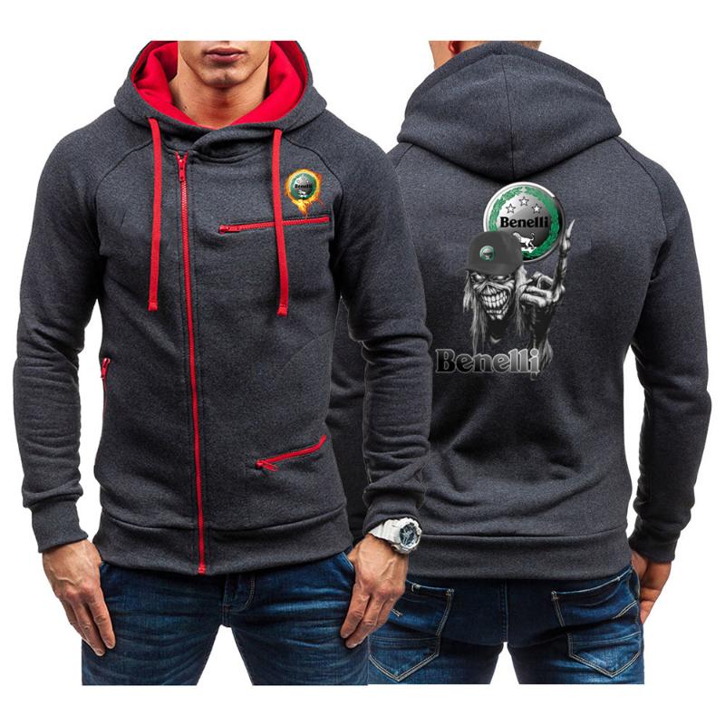 

Men's Hoodies & Sweatshirts 2021 Autumn And Winter Stitching Hoodie Top Benali Logo Fashion Novel Trend Casual All-match Zipper Hooded, Black