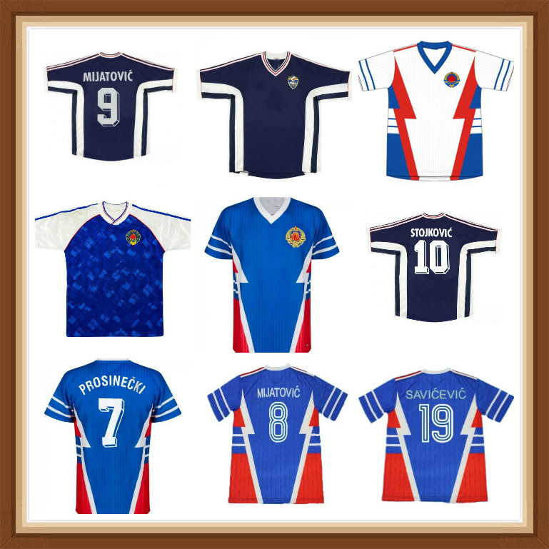 

1998 Yugoslavia retro soccer jersey 98 00 Mijatovic Mihajlovic Stankovic Jugovic Stojkovic SAVICEVIC vintage classic football shirt, 1990