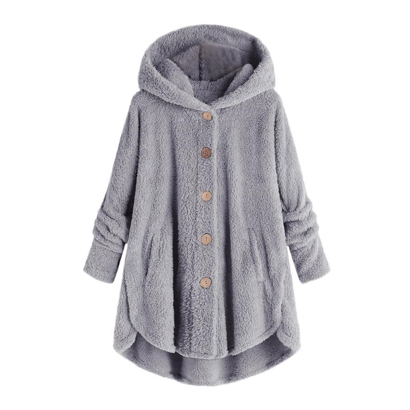 

Women's Jackets 2021 Winter Fashion European And American No Side Buckle Top Irregular Tide Brand Pure Color Jacket, Coffee