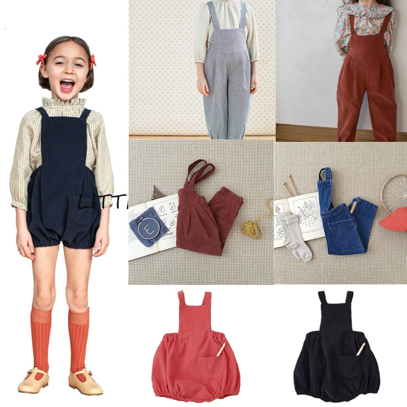 

2021 Kids Strap Soor Ploom Brand Baby Girl Romper New Spring Summer Bottoms Toddler Overalls Boys Corduroy Pants Denni Jean Hcmt