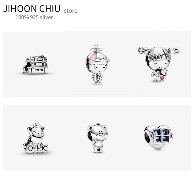

new Authentic Original fun cartoon Bead fit Pandora charms silver 925 beads Bracelet for women diy fashion jewelry Q0531
