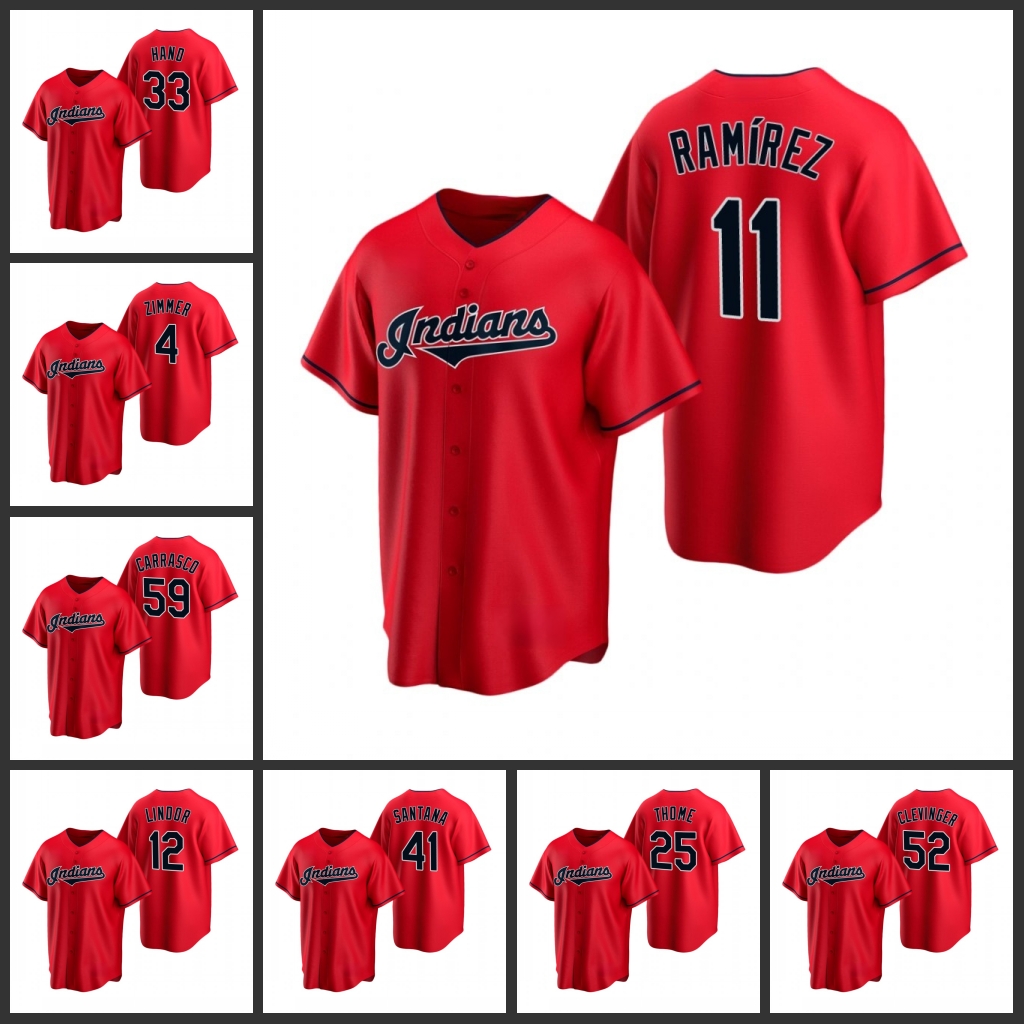 

Cleveland Indians Men Jim Thome Bradley Zimmer Carlos Santana Mike Clevinger Replica Alternate Women Youth Jersey, Black