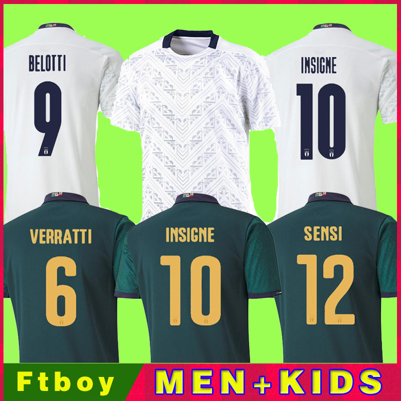 

2020 2021 ITALY soccer Jersey home away JORGINHO EL SHAARAWY BONUCCI INSIGNE BERNARDESCHI Adult men + kids kit FOOTBALL SHIRTS, Kids away
