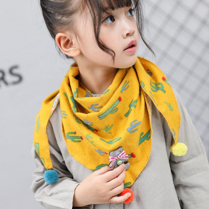 

Scarves & Wraps Autumn Winter Children's Cotton Triangle Scarf Boys And Girls Cute Small Child Baby Kids Soft Viscose HL07