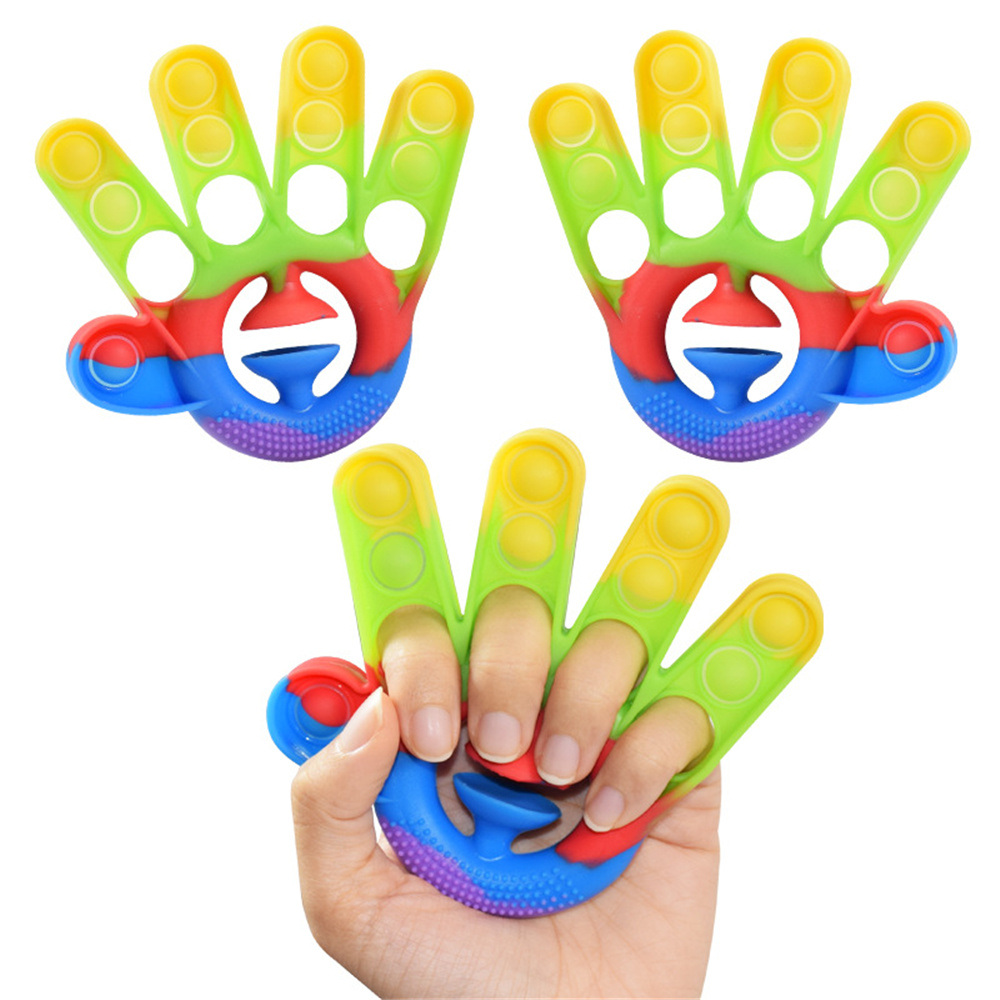 

2 in 1 Silicone Sensory Finger Pop Hand Grip Fidget Toys Antistress Push Bubble Ball Games Simple Dimples Extrusion Snapper Decompression Toy Adult Kids New Year Gift
