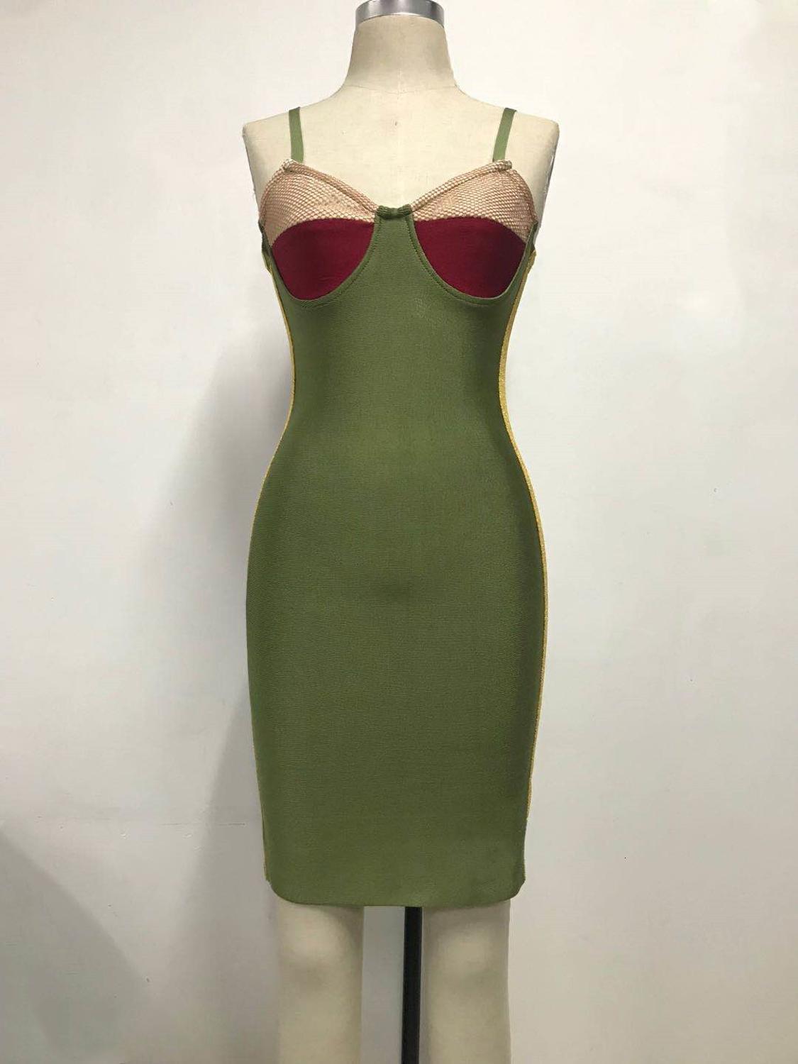 Casual Dresses High Quality Bandage Wholesale Sexy Spaghetti Straps Celebrity Women Night Party Vintage Vestios Kim Style Q24D-image-705610286