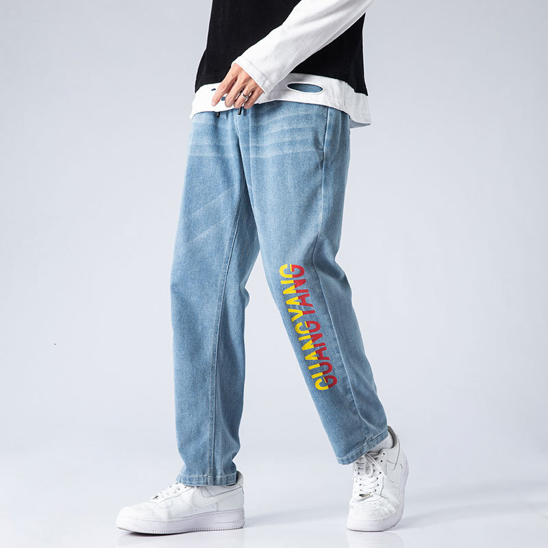 

2021 New Brand for Fall Men Clothing Baggy Plussize Thin Kpop Trousers Street Joggers Oversize High Quality Wl8l, Blue