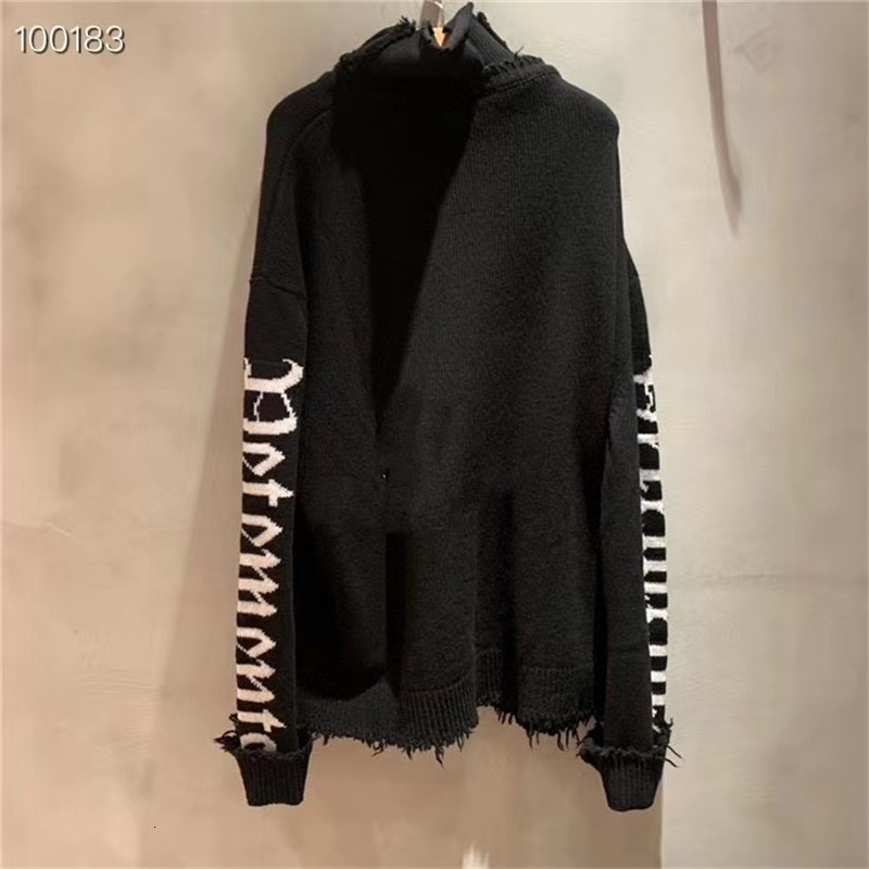 

2021 New 20fw Gothic Hoodie Men Women Sleeves Woven White Letter Mark Vetements Turtleneck 1:1 Vtm Sweatshirts 7t5d