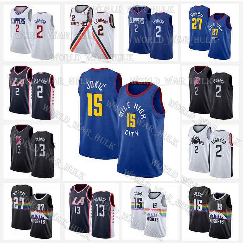 

Clippers Basketball jerseys 15 Jokic Jerseys 2 Leonard Jamal 27 Murray Nikola Kawhi Paul 13 George Denver Nuggets Los Angeles Mens, Black;blue