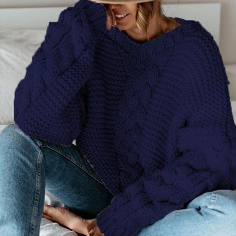 

2021 New Vintage Loose Sweater Women Long Sleeve o Neck Twist Knitted Pullovers Casual Jumpers Knitting Tops Plus Size 3xl Fgeo, Brwon