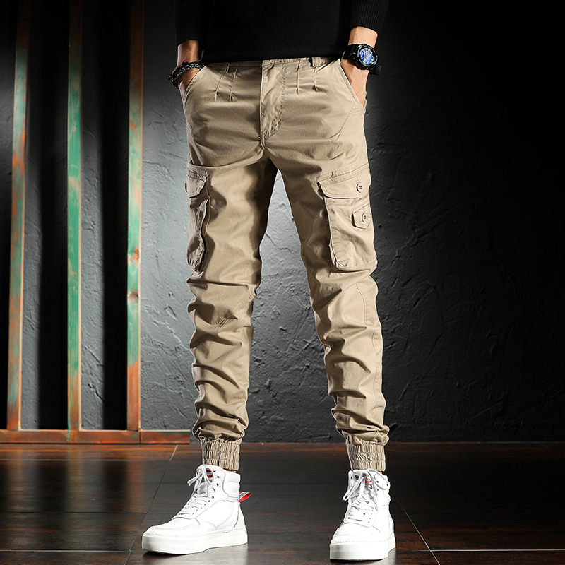 

2021 New Autumn Newly Fashion Men Jeans Loose Fit Multi Pockets Casual Cargo Pants Camouflage Military Harem Trousers Hip Hop Joggers Uw4y, Khaki