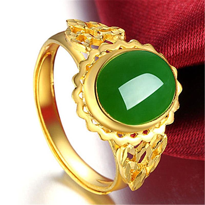 

Cluster Rings 202 Gold Ring Rectangle Emerald Geometric Design Ladies Anniversary Gift Hollow