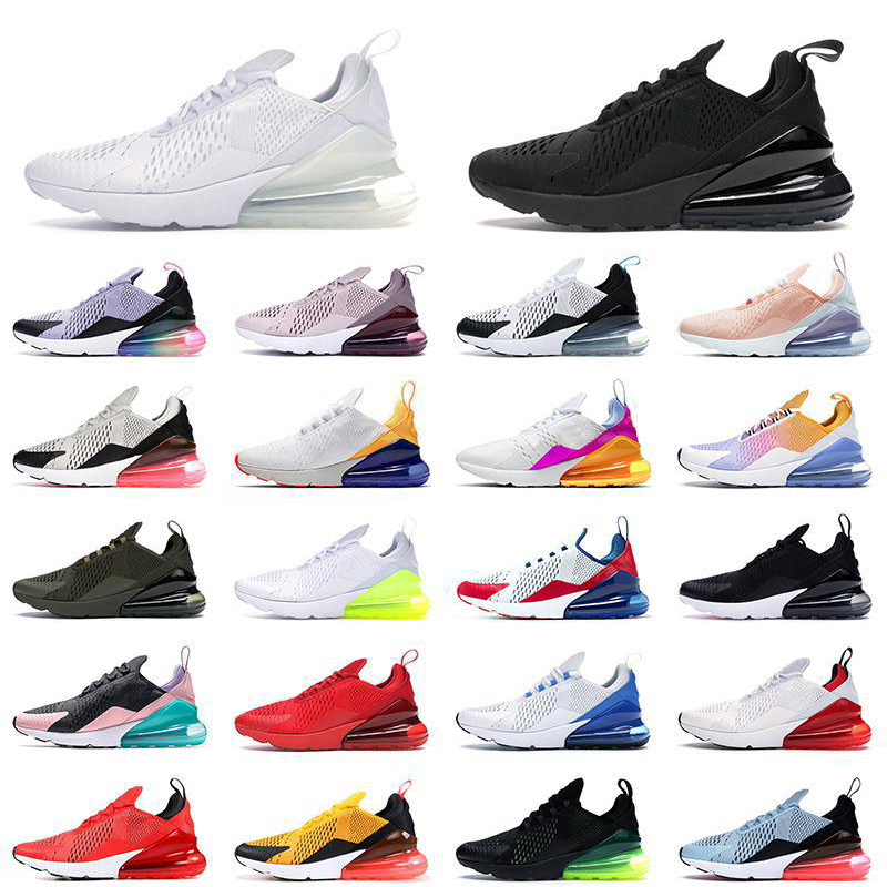 

New 270 react mens running shoes triple black white bred dusk purple oracle aqua 270s safari men women trainers sports sneakers