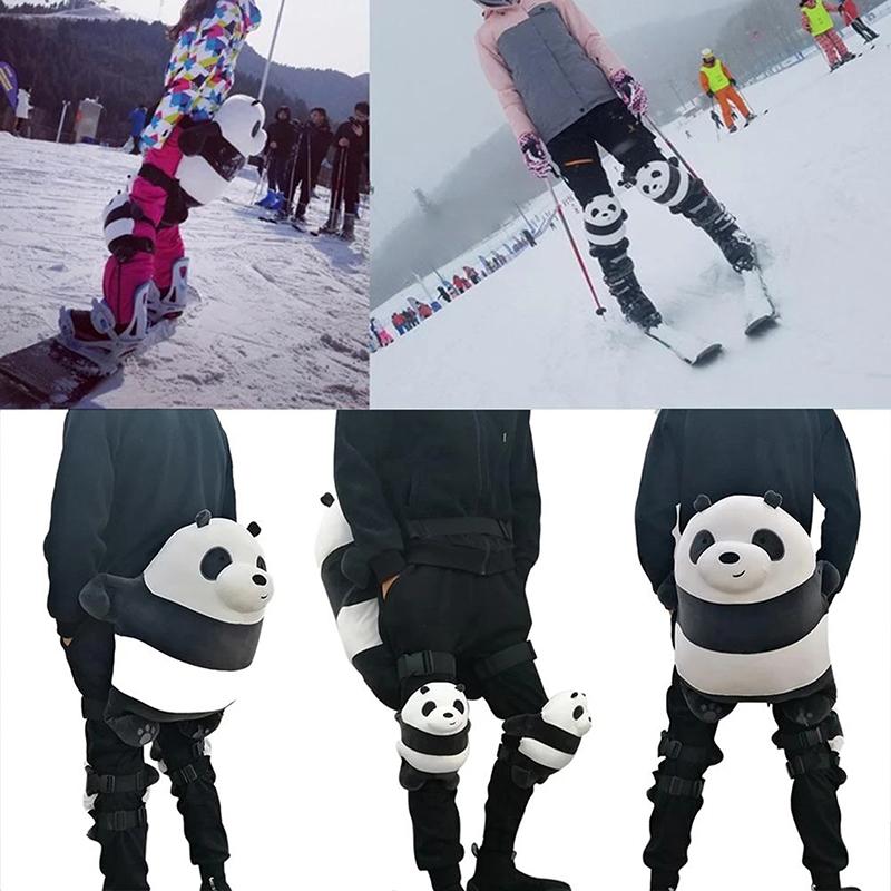 

Elbow & Knee Pads Cute Panda Skating Tailbone Protective Gear Shockproof Anti-fall Hip Cushion Pad For Adults
